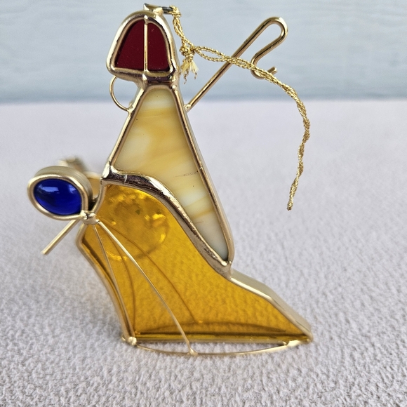 VTG Danbury Mint Mary and Joseph Fleeing to Egypt Camel Stained Glass Hanging - Picture 10 of 10